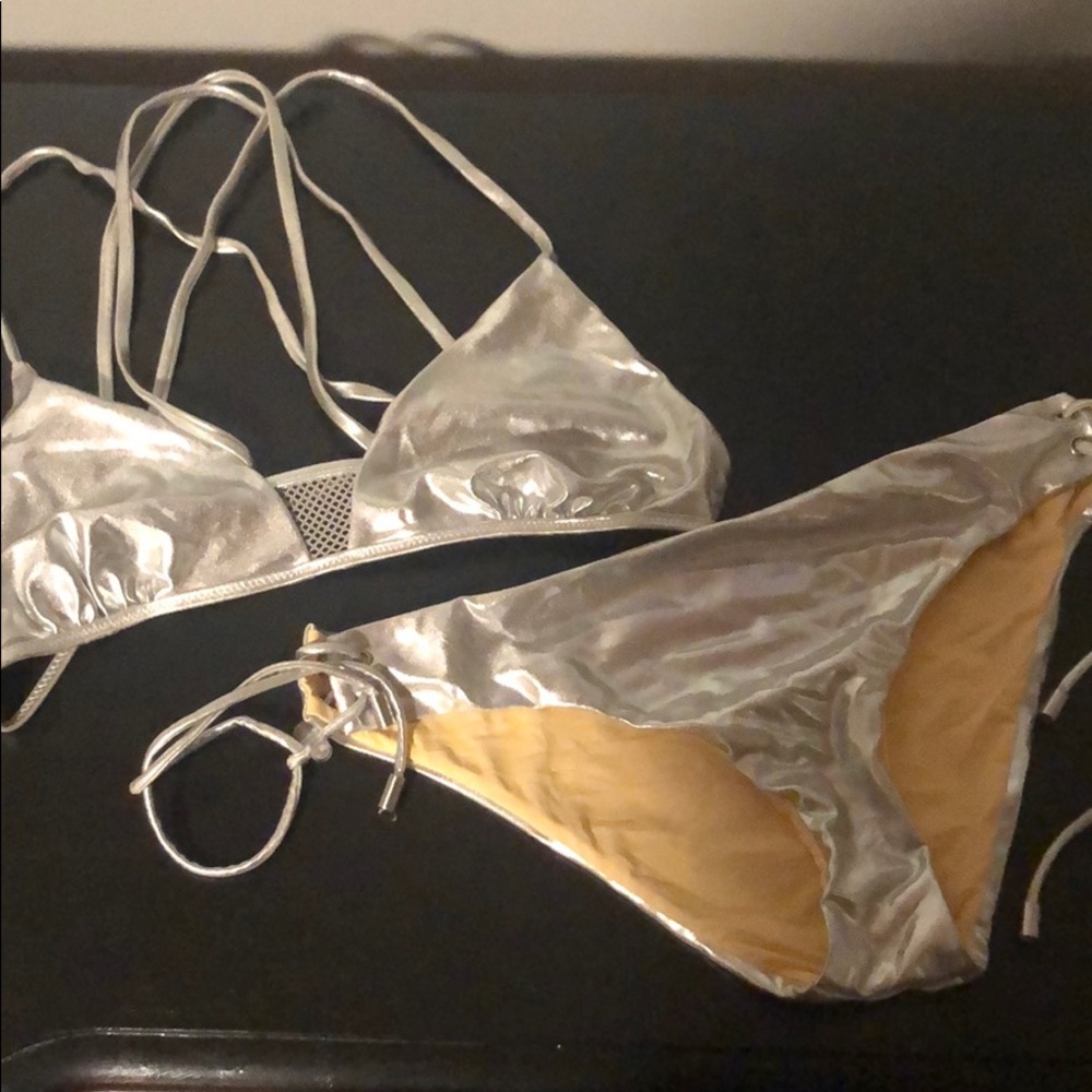 Dolce Vita metallic silver swimsuit